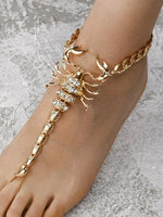 Crystal chain scorpion anklet